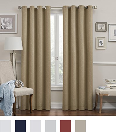 Eclipse 11049052X095MSH Round and Round 52-Inch by 95-Inch Blackout Single Window Curtain Panel, Mushroom