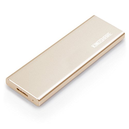KINGSHARE USB3.0 External Enclosure Case for SATAIII 6Gb/s M.2 (NGFF) 2280 SATA SSD -Gold