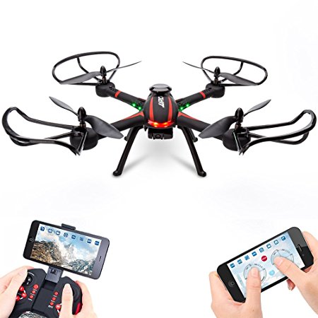 Drone, OOTTOO RC Headless WiFi FPV 2MP HD Camera Quadcopter 2.4GHz 4CH 6-Axis Gyro Phone App Control UAV with 1100mah Battery High Pressure Diy Toy for Kids -Black