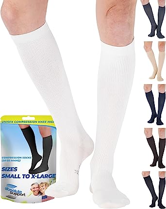 ABSOLUTE SUPPORT Made in USA - Circulating Dress Compression Socks 20-30 mmHg for Men
