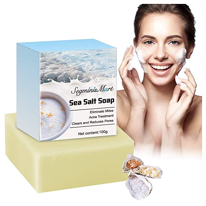 Sea Salt Goat Milk Soap,Soap Bar Natural with goat’s milk,Soap Bar for Face Body & Hand Cleansing,Anti Cellulite Remover Soap Deep Facial Cleaning