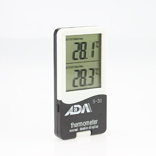 ADA Fish Celsius and Fahrenheit for Aquarium Thermometer-External Double-Display