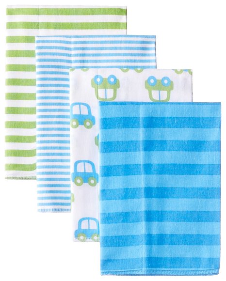 Gerber Baby Boys' 4 Pack Flannel Burp Cloths