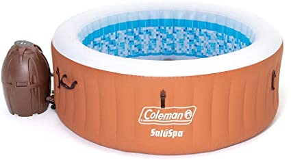 Coleman 90455 SaluSpa Miami 71-Inch x 26-Inch 4 Person Outdoor Portable Inflatable Hot Tub Spa with 120 Air Jets, Pump, 2 Filter Cartridges, and Tub Cover