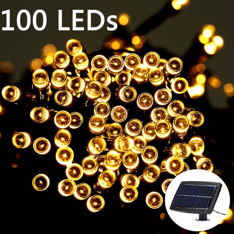 Weanas® Solar Power Fairy String Light 100 LEDs Warm White Solar Energy 55 feet 17M for Indoor Outdoor Home Garden Christmas Party Decoration