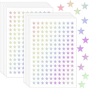 1500Pcs Star Stickers, Small Stars Stickers Cute Stickers Mini Watercolor Stickers for Reward Home DIY and Office Decoration (Laser Silver)