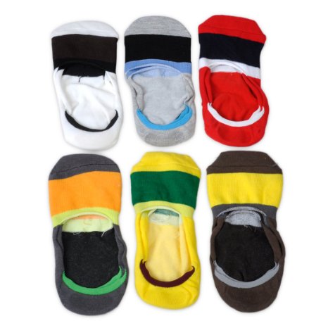 6 Pairs Men Loafer Boat Invisible No Show Nonslip Liner Low Cut Cotton Socks
