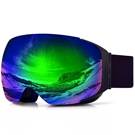 YAKAON Y Series Ski Goggles Snowboard Frameless Spherical UV Protection Anti-fog Lens for Men Women
