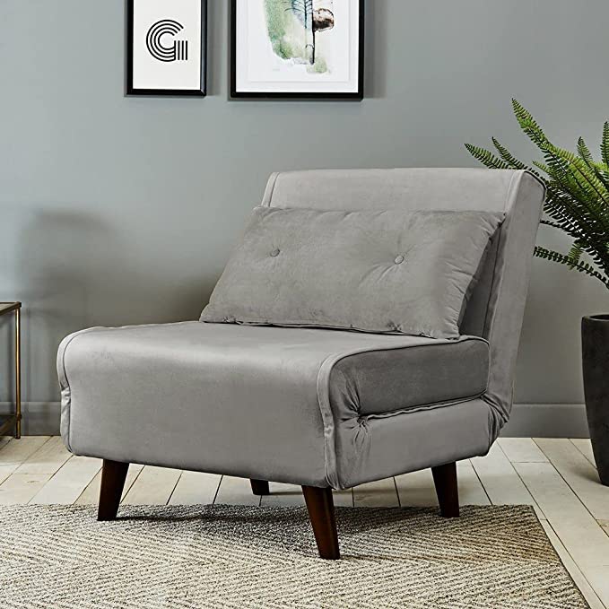 Laura James Una single sofa bed - grey - velvet