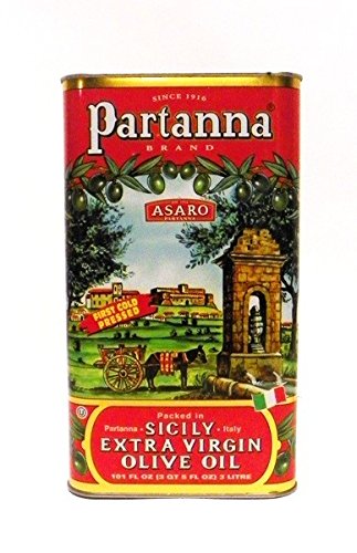 Partanna Extra Virgin Olive Oil, 101-Ounce Tin (Pack of 4)