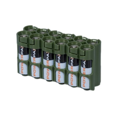 Storacell Powerpax AA Battery Caddy, Military Green, 12-Pack