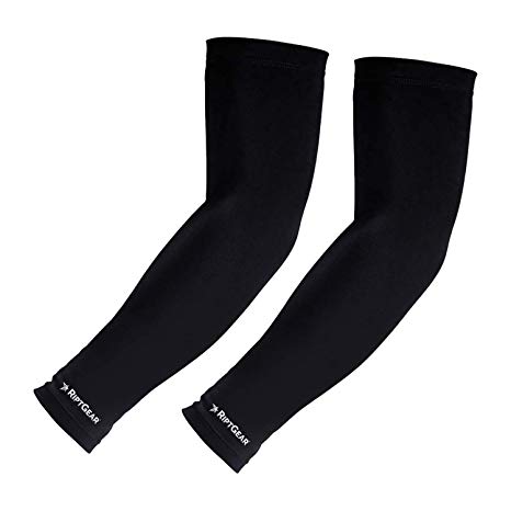 RiptGear Compression Arm Sleeves for Men and Women (Pair) - Provides Full Arm Compression - Elbow Brace for Arthritis, Lymphedema, Basketball, Football, Tennis, Cycling - Upper Arm Sleeve (Medium)