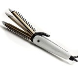 Kiloline 3-in-1 Portable Hair Straightener Flat Iron  Crimping Iron  Curling Iron With Comb Temperature Setting From 280-400F With 360 Swivel Cord White