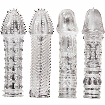 4 Pcs Different Silicone Condoms Penis Sleeves Cock Extensions Penis Extender,sex Toys, Sex Products