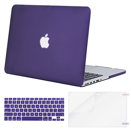 Mosiso Plastic Hard Case with Keyboard Cover with Screen Protector Only for MacBook Pro 13 Inch with Retina Display No CD-Rom (A1502/A1425, Version 2015/2014/2013/end 2012), Ultra Violet