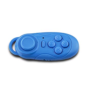 REALVOX Mini Bluetooth Remote Controller For VR Virtual Reality 3D Video Movie Game Glasses, Portable Multi-functional Wireless Bluetooth Android Gamepad Camera Shutter Selfie Shutter, Blue
