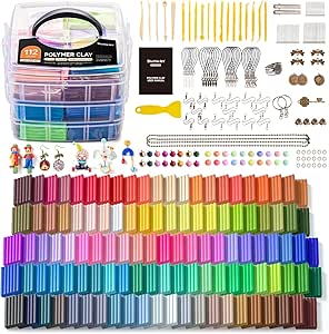 Shuttle Art 112 Colors Polymer Clay Kit with 20 Clay Tools, 16 Kinds of Accessories, Non-Toxic, Non-Sticky, Ideal DIY Art Craft Gift for Kids Adults