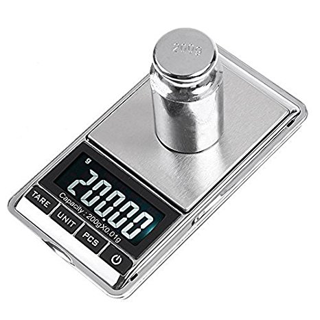 KKmoon 200g * 0.01g Mini Pocket Digital Scale for Jewelry Kitchen Gram Oz Ct