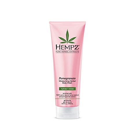 Hempz Herbal Body Wash, Light Pink, Pomegranate, 8.5 Fluid Ounce