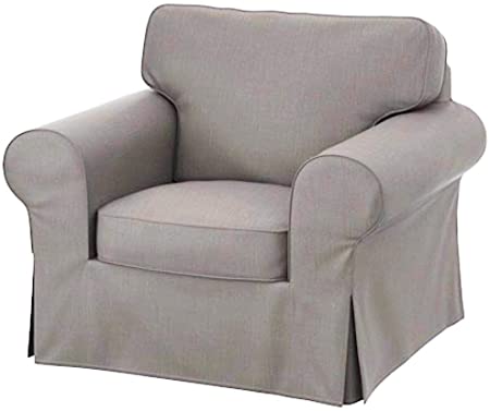 Sofa Covers Custom Made for IKEA Ektorp Armchair Slipcovers (Polyester Flax Light Gray, Ektorp Chair)