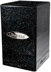 Ultra Pro - Satin Tower 100  Card Deck Box (Glitter Black) - Protect Your Gaming Cards, Sports Cards or Collectible Cards In Stylish Glitter Deck Box, Perfect for Safe Traveling