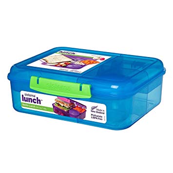 Sistema 41690 Collection Bento Lunch Box 6.9 Cup, Solid Assorted Colors with Contrasting Klips