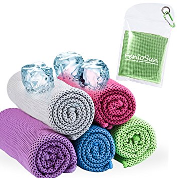 Cooling Towel for Gym, FenjoSun Cool towel Ice Towel Stay Cool for Instant Relief for Travel Sports Beach Camping Golf Cycling Hiking, Easy Carrying