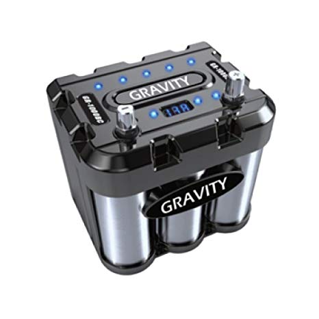 Gravity Audio 1000A Car Battery Capacitor WITH LED & Black Chrome GR-1000BC