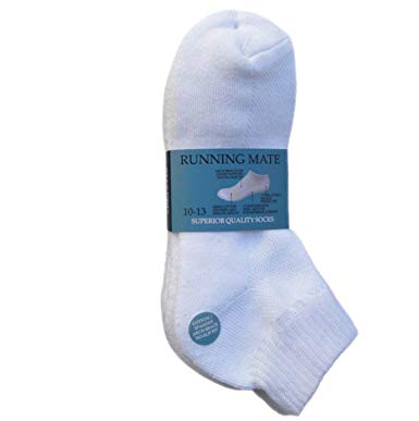 FineFit Men's Running Mate Athletic Quarter Socks - Sock Size 10-13 - Multi Pair Packages -