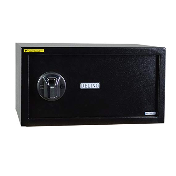 LSL Security Safe with Fingerprint Lock-1.3 Cubic Feet,Steel Electronic Safes Box for Jewelry and Cash with Keys