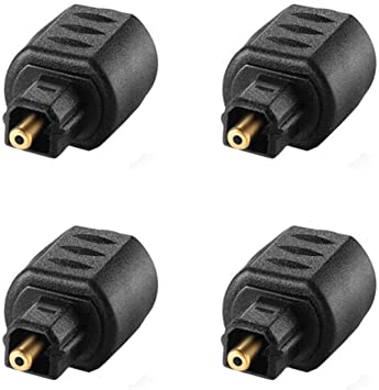 Acxico 4 pcs Optical Audio Adapter 3.5mm Female Jack Plug to Digital Toslink Male