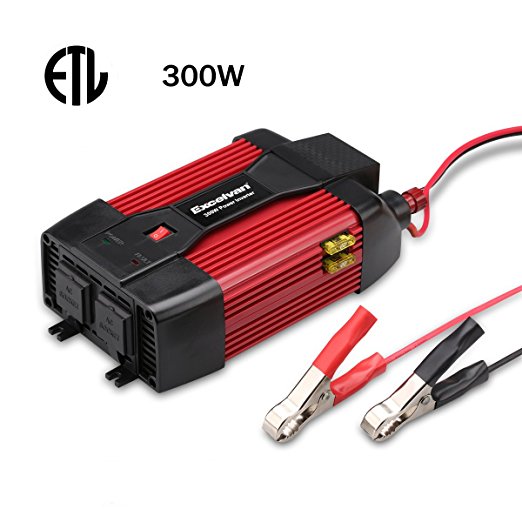 Excelvan 300W Car Power Inverter 12V DC to 110V AC with USB Port and Dual AC Outlet