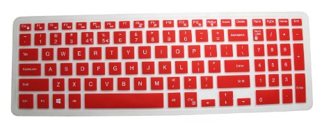 CaseBuy Keyboard Silicone Cover Protector Skin for Dell Inspiron 15 3000 5000 i3541 15-3542 15-3543 15-3551 15-3552 15-5545 15-5547 15-5548 15-5555 15-5558 15-5559 15-7559 17-5748 17-5749 17-5755 17-5758 17-5759 US Layout(Red)