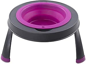 Dexas Pets Single Elevated Pet Feeder/Pet Bowl, I.5 Cup Capacity, Fuchsia, Small