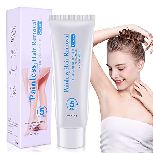 Haphome Hair Removal Cream for Women and Men, Permanent Depilatory Cream, Friendly Painless Flawless Hair Remover Cream Perfect for Face,Lip,Legs,Bikini Areas,Suitable for Sensitive Skin (White)