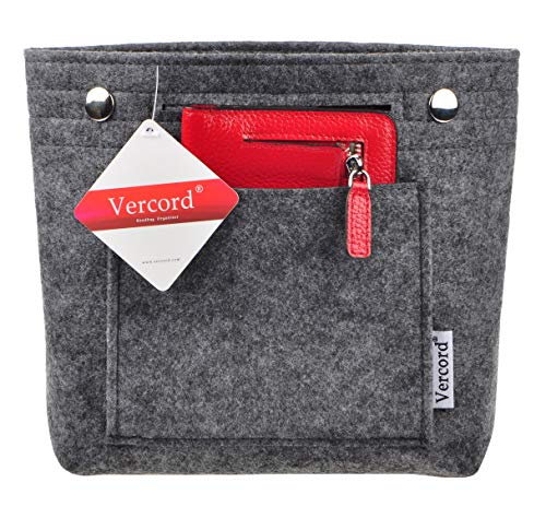 Vercord Felt Tote Handbag Purse Pocketbook Organizer Insert Divider Shaper Bag in Bag