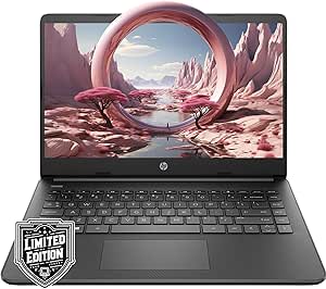 HP 14" HD Laptop | Back to School Limited Edition with 1 Year Microsoft 365 | Intel Quad-Core Processor | Long Battery Life | w/WOWPC Bundle | Windows 11 (Black, 16GB RAM | 576GB Storage)