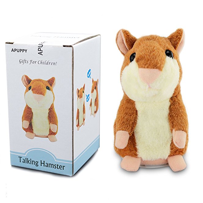 APUPPY Cute Mimicry Pet Talking Hamster Repeats What You Say Plush Animal Toy Electronic Hamster Mouse for Children/Toy Gifts Birthday Gifts Christmas Gift,3 x 5.7 inches (Brown)