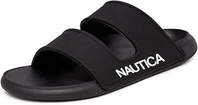 Nautica Men's Slides Sport Shower Athletic Sandals for Indoor & Outdoor with Double Arch Support - Lightweight, Durable and Comfortable