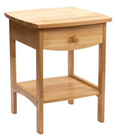 Winsome Wood End Table/Night Stand with Drawer and Shelf, Natural