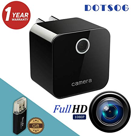 (Upgraded) Hidden Wall Camera, DOTSOG USB Charger WiFi Camera, Night Vision Detection, Motion Detector - 1080P HD Nanny Cam/Security Camera for Home Office