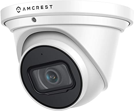 Amcrest UltraHD 4K (8MP) AI Outdoor Security Turret POE IP Camera, 3840x2160, 4K @30fps, 2.8mm Lens, IP67 Weatherproof, MicroSD Recording, Built in Microphone, White (IP8M-T2669EW-AI)