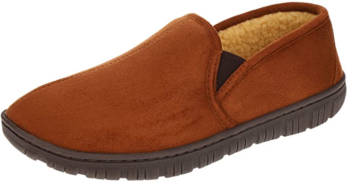 Levi's Men's Slipper, Twin Gore Slip-On, Black and Burgundy, Size Small (Mens 7-8) to X-Large (Mens 13-14)