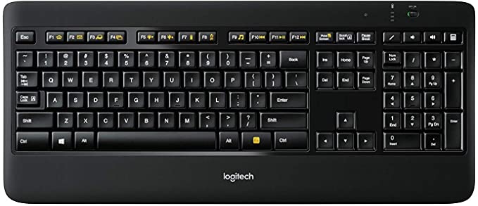 Logitech K800 Wireless Illuminated Keyboard — Backlit Keyboard, Unifying, Fast-Charging, Charging Cable Included, Dropout-Free 2.4GHz Connection