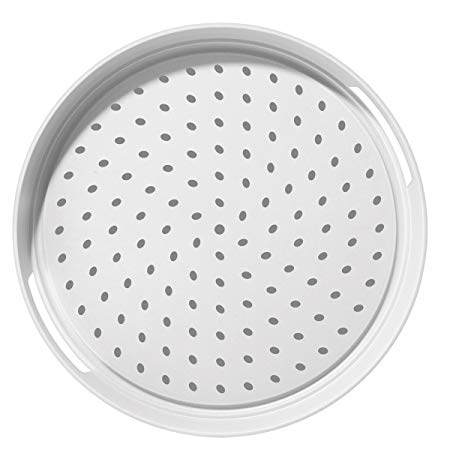 Oggi 5503.1 Round Non Skid Rubber Grip Serving Tray, White