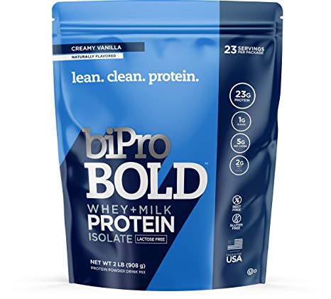 BiPro Bold Whey Protein Powder Protein Isolate   Milk Protein Isolate, Creamy Vanilla, 2 Pound