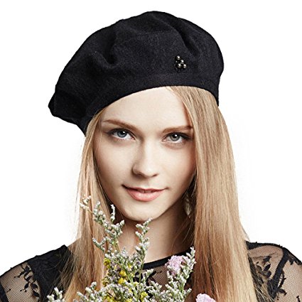 ENJOYFUR Beret Hat For Women French Wool Beret Cap Casual Solid Hat Spring Autumn Hat