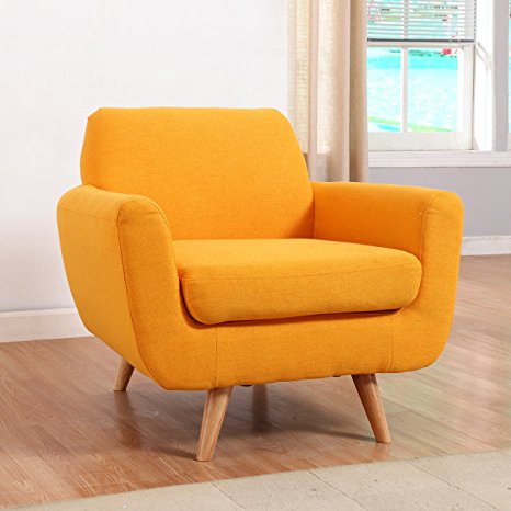 Divano Roma Furniture - Modern Mid Century Linen Accent Chair