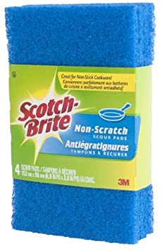 Scotch-Brite Scour Pad, 4 Pack, Multipurpose, Non Scratch Scrub Pad