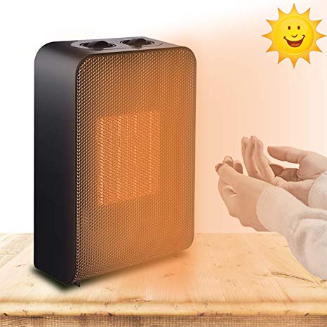 Space Heater, Portable Small Electric Ceramic Space Heater with Adjustable Thermostat 750W/1500W Fast Heat Up for Desk Room Office/Tip-Over & Overheat Protection/ETL Certified